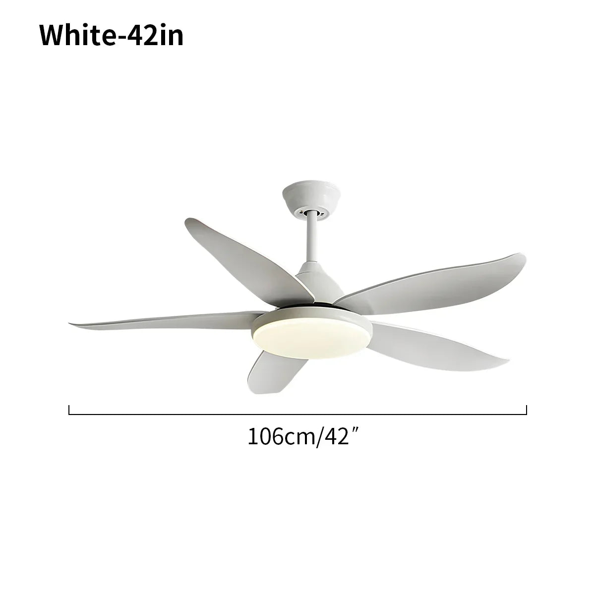 Moderner Deckenventilator mit 5 Flügeln und Lampe | Desfino