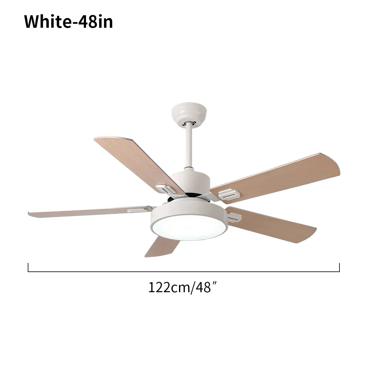 Vintage-Deckenventilator mit 5 Flügeln und Licht fürs Wohnzimmer | Desfino