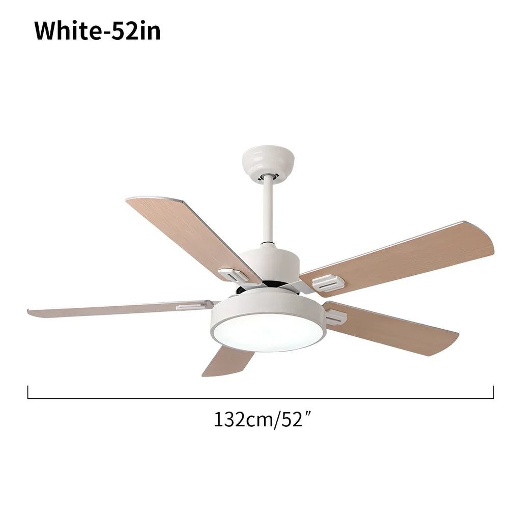 Vintage-Deckenventilator mit 5 Flügeln und Licht fürs Wohnzimmer | Desfino
