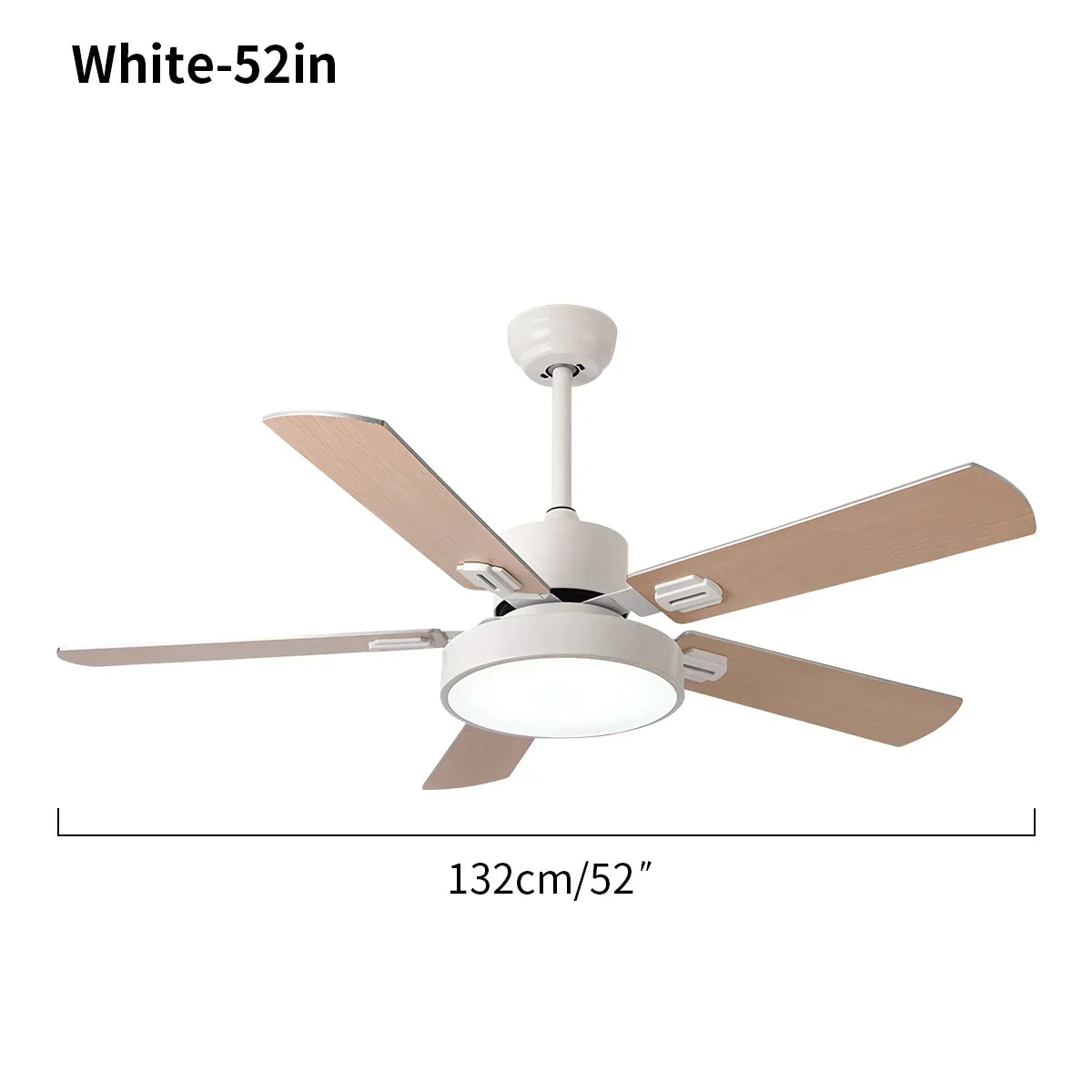 Vintage-Deckenventilator mit 5 Flügeln und Licht fürs Wohnzimmer | Desfino