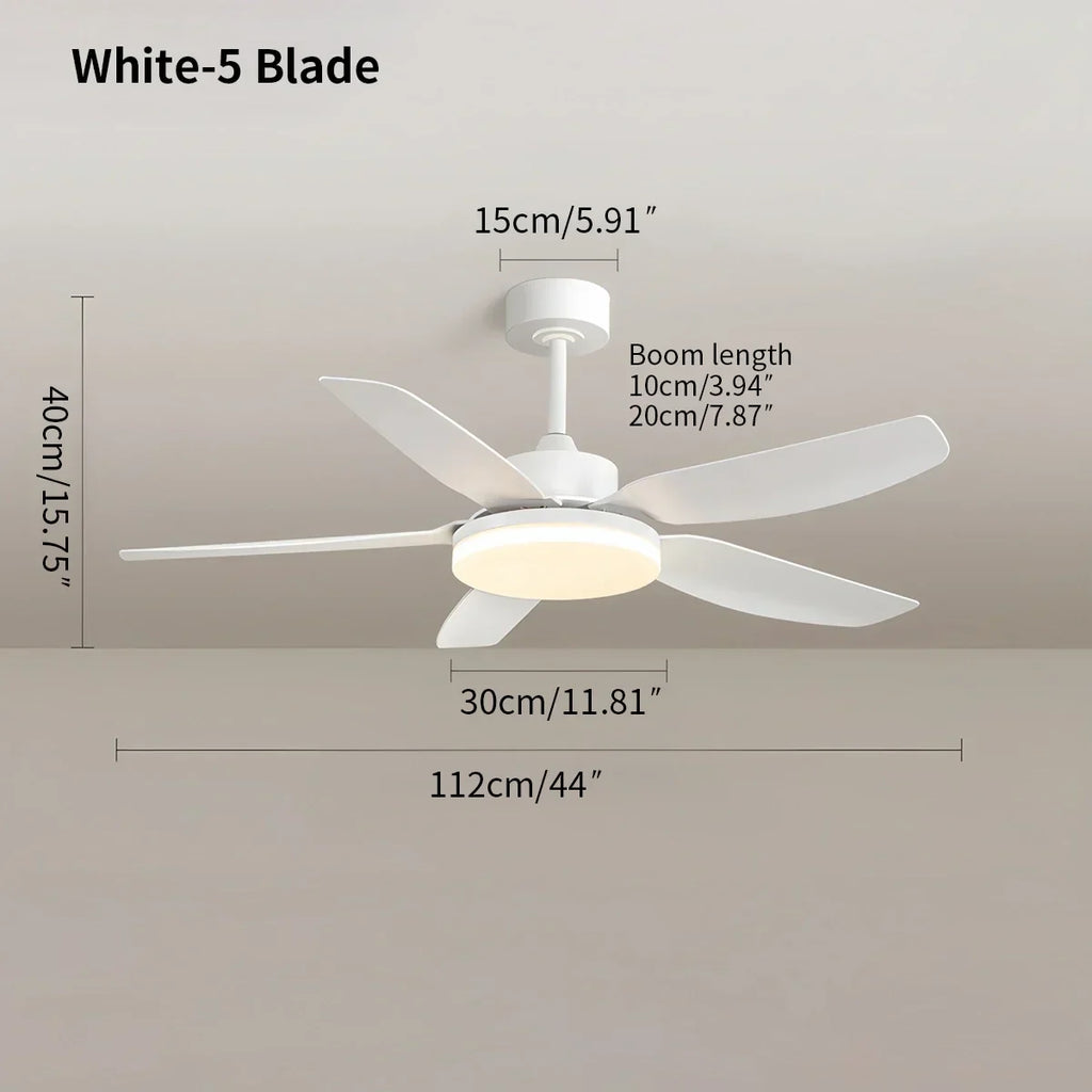 Weiße Deckenventilatorleuchte mit Fernbedienung | Desfino