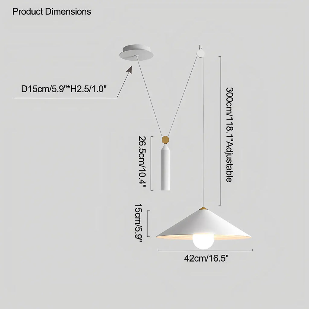 Cone Counterweight Pulley Swag Pendant Lamp | Desfino