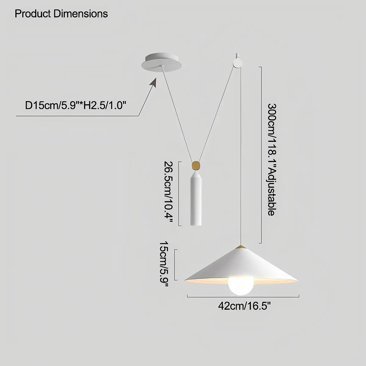 Cone Counterweight Pulley Swag Pendant Lamp | Desfino