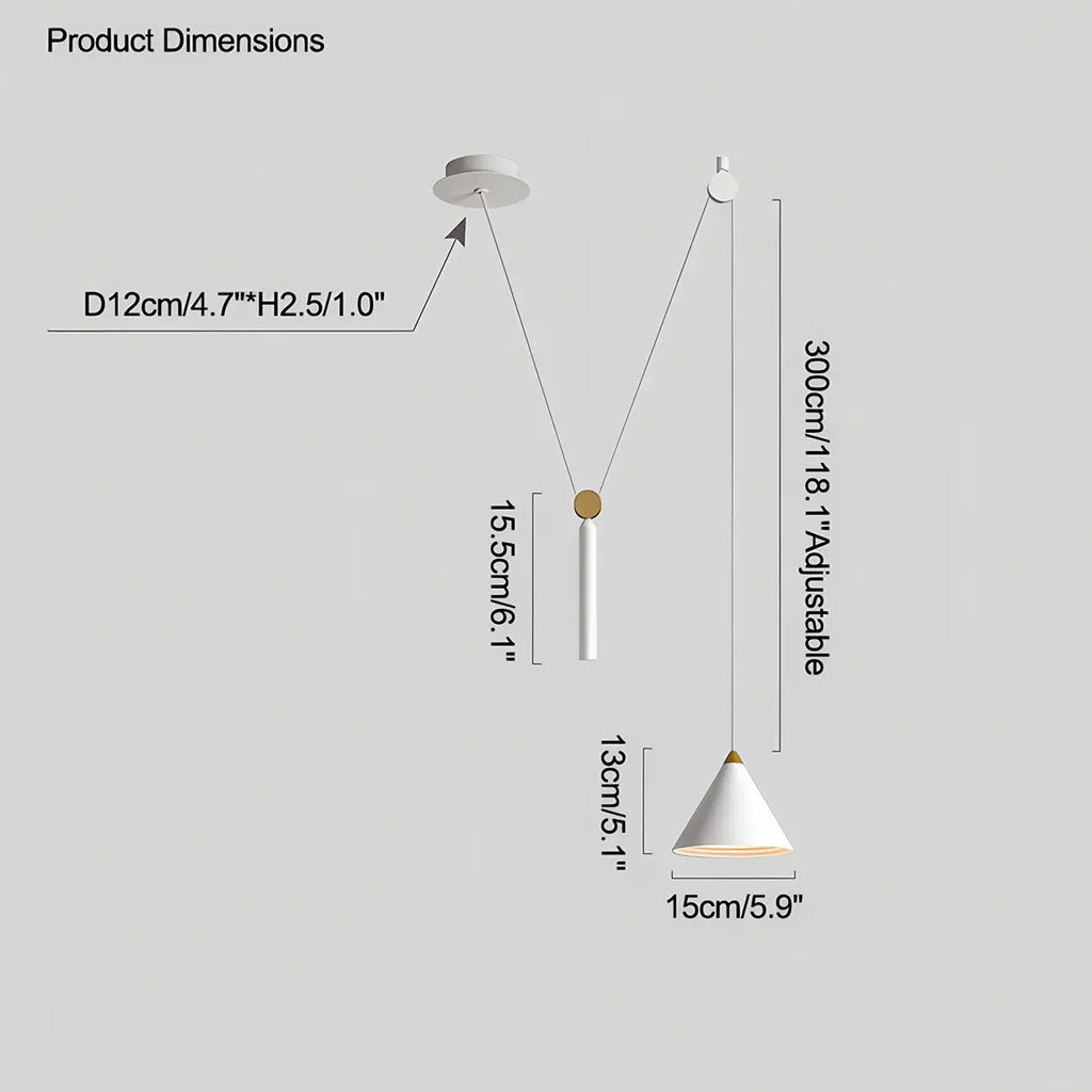 Cone Counterweight Pulley Swag Pendant Lamp | Desfino