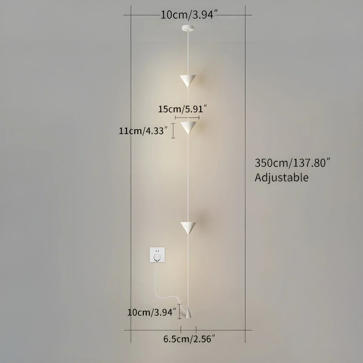 Cone Desigh Hanging Cable Floor Lamp | Desfino