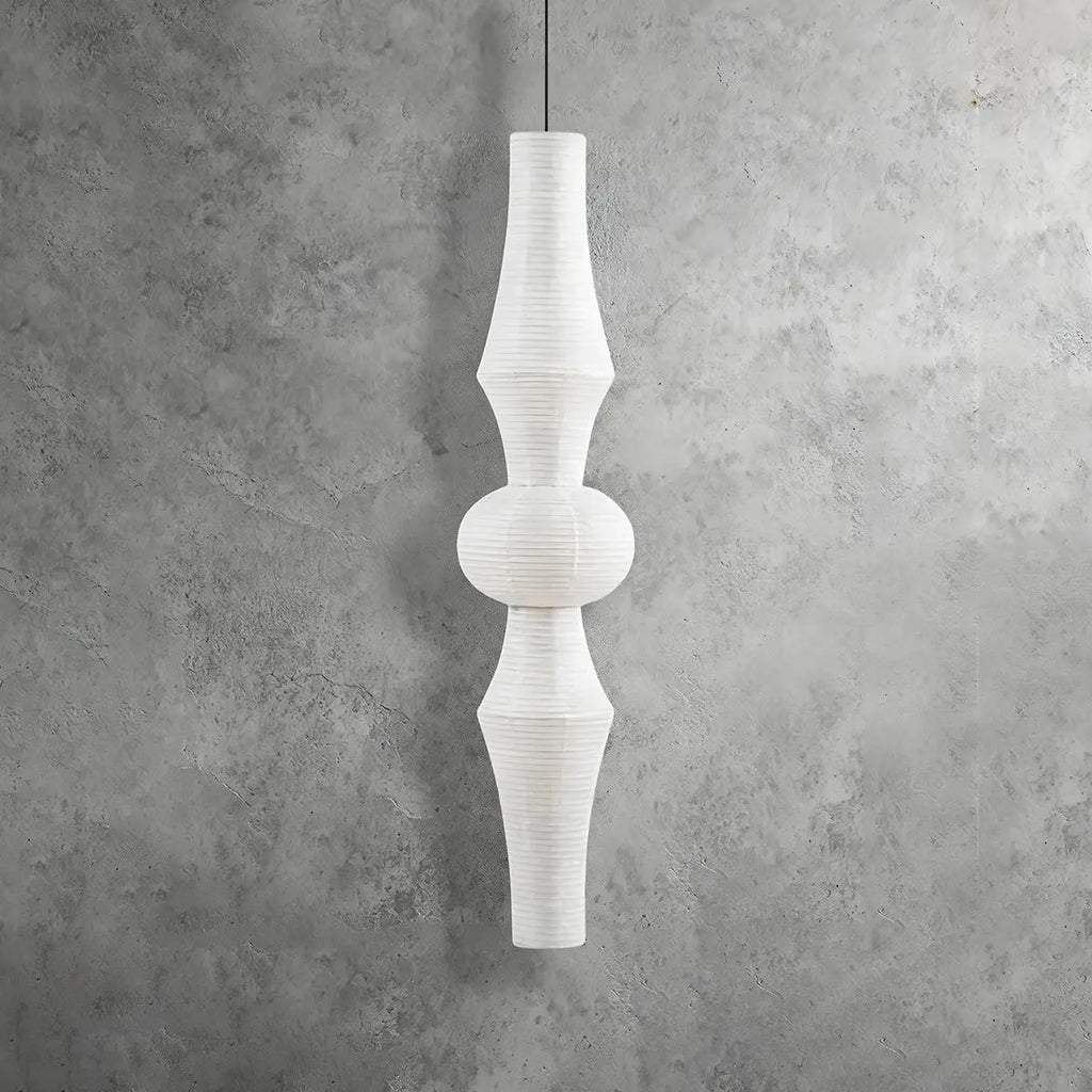 Washi Paper Corner Pendant Light for High Ceilings | Desfino
