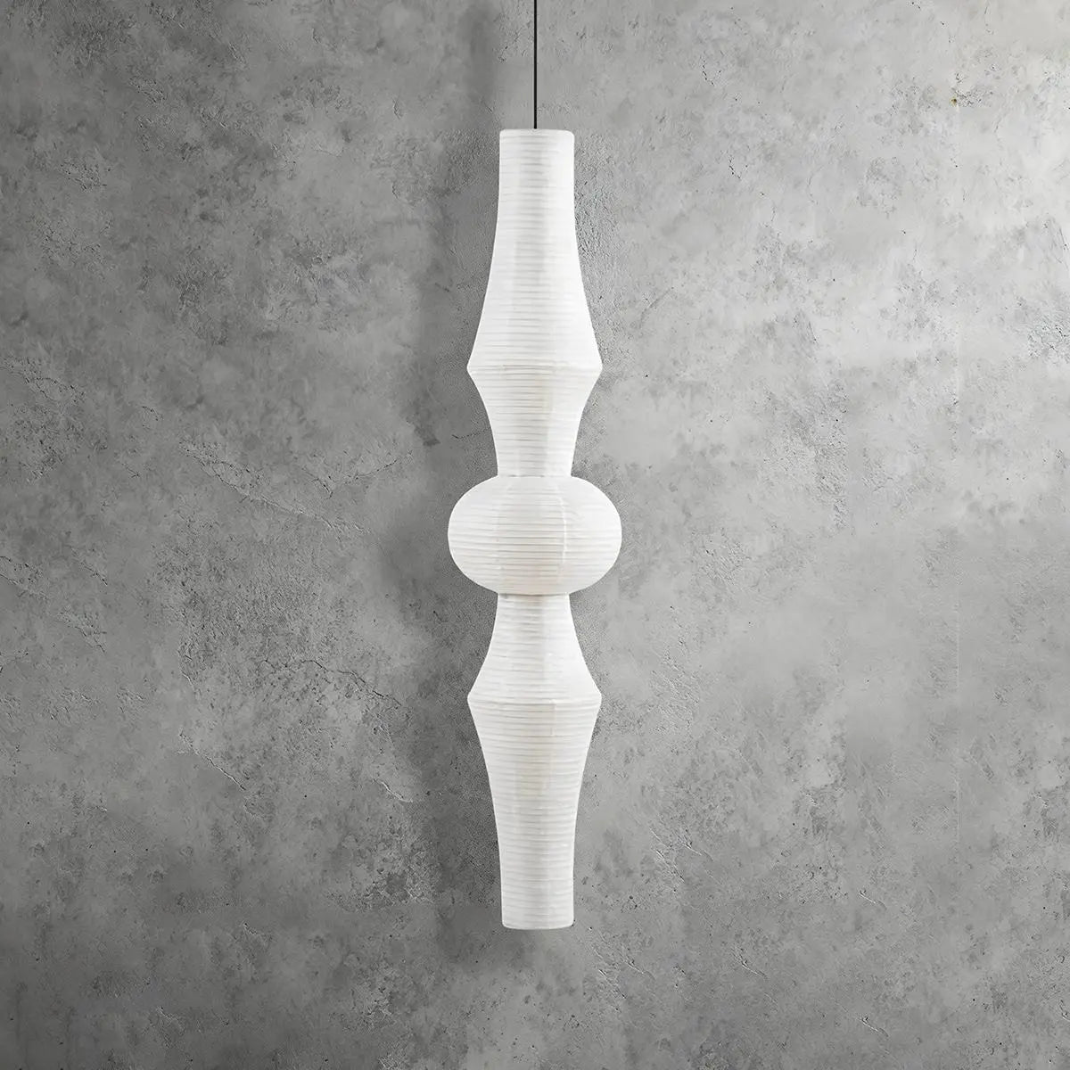 Washi Paper Corner Pendant Light for High Ceilings | Desfino