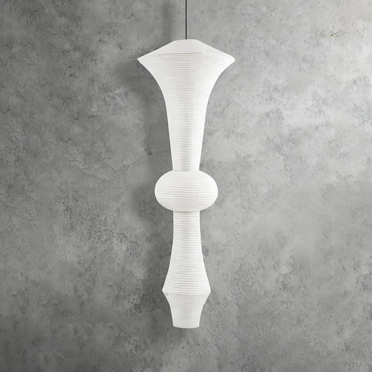 Washi Paper Corner Pendant Light for High Ceilings | Desfino