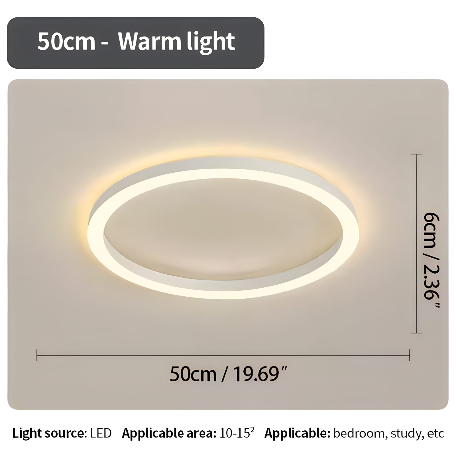 Nordic Circular LED Ceiling Lamp for Bedroom | Desfino