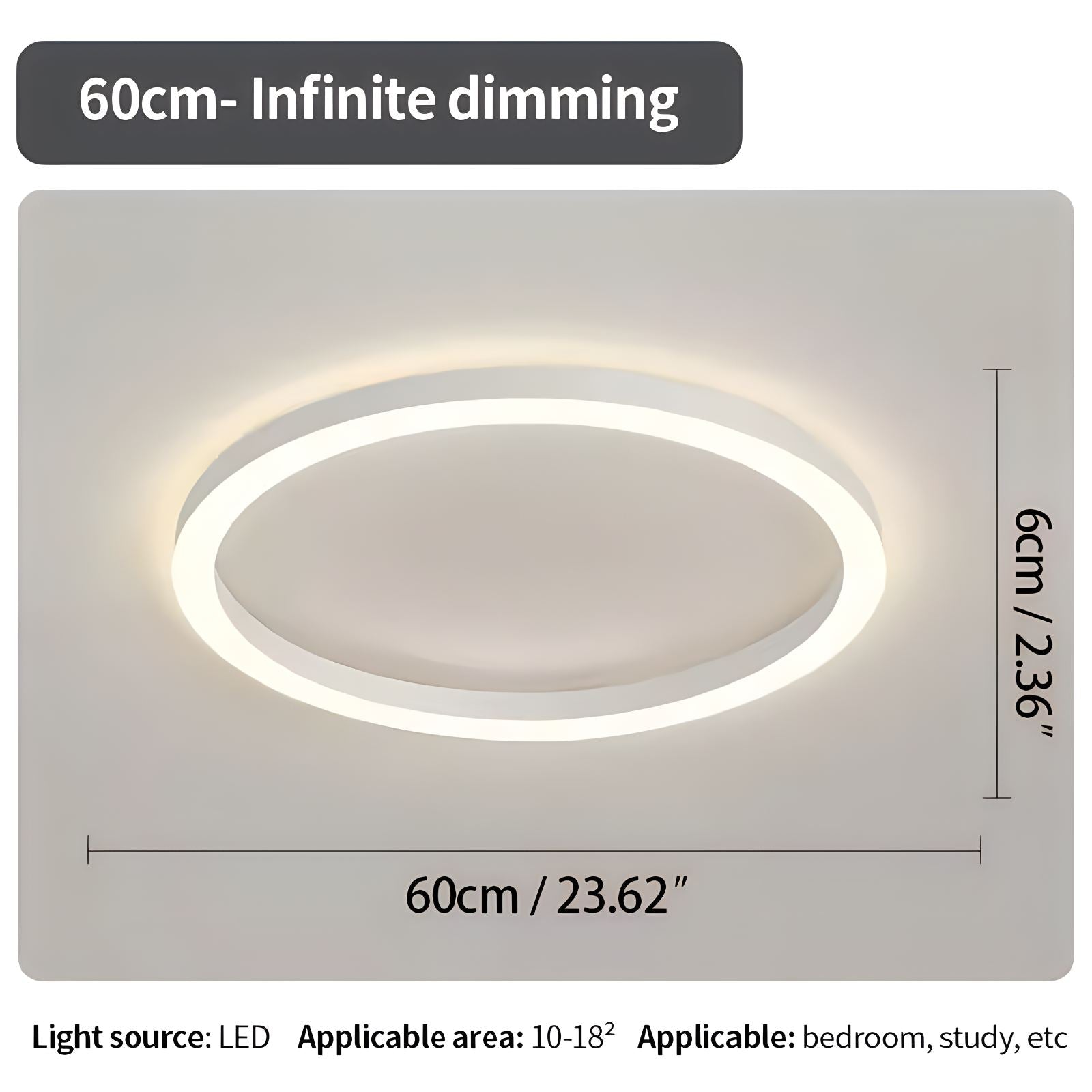 Nordic Circular LED Ceiling Lamp for Bedroom | Desfino