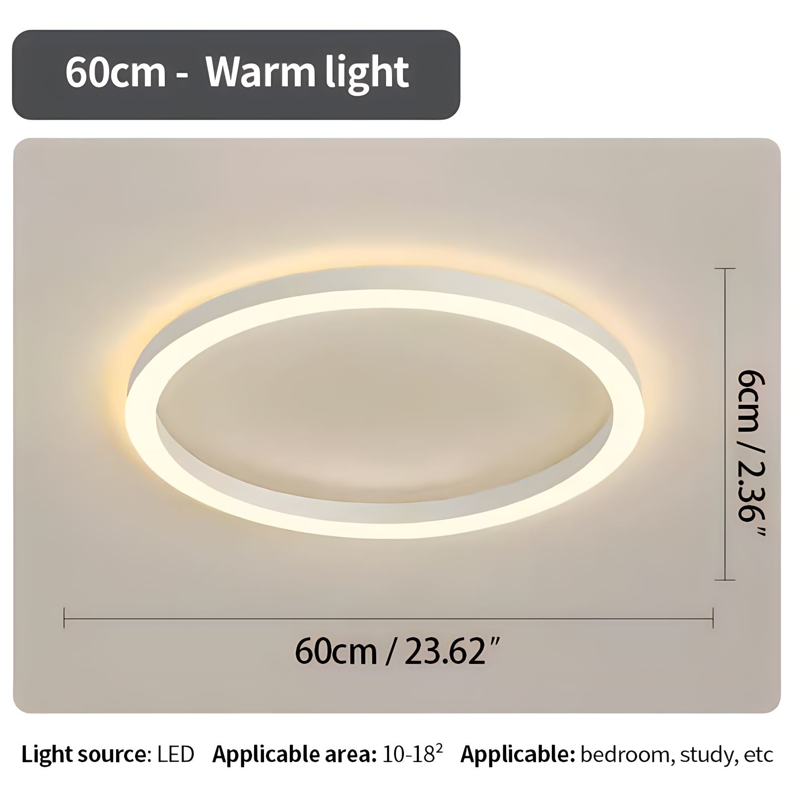 Nordic Circular LED Ceiling Lamp for Bedroom | Desfino