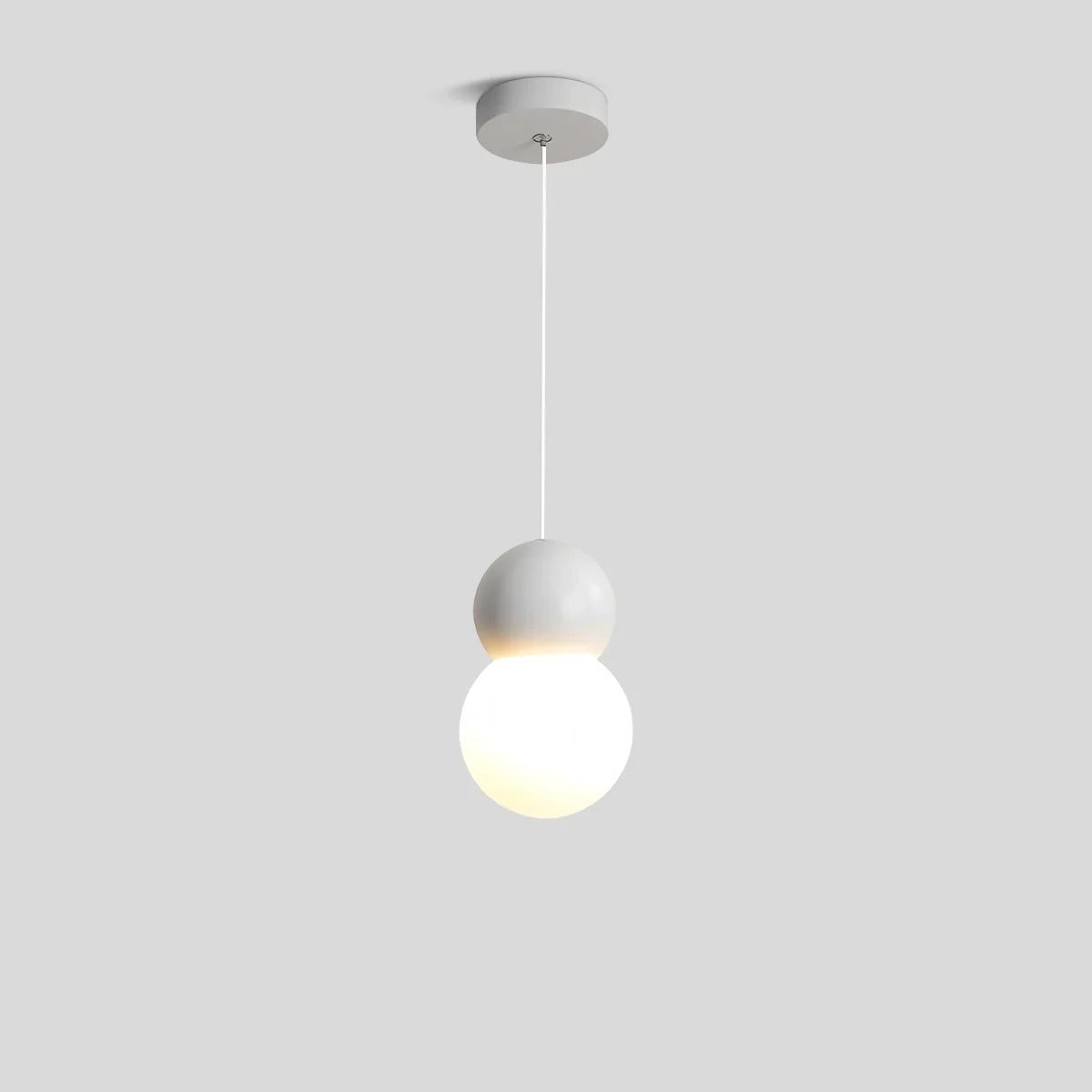 Kugelförmige Hängelampe im Creme-Stil, kleine Nachttischlampe | Desfino
