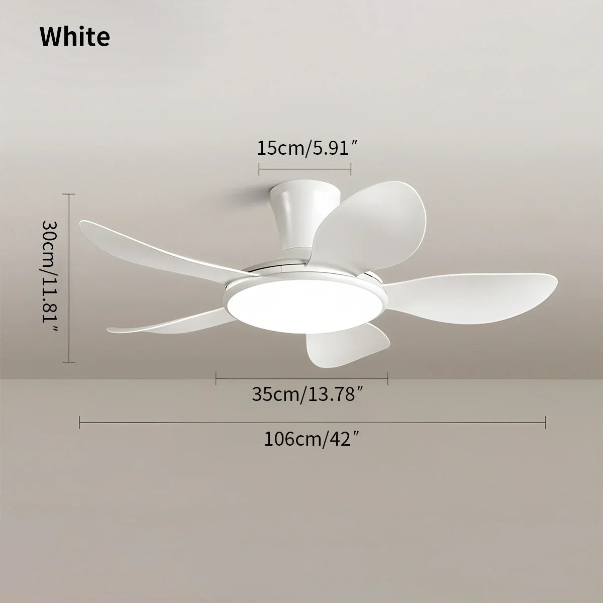 Leiser LED-Deckenventilator mit Fernbedienung und Licht | Desfino