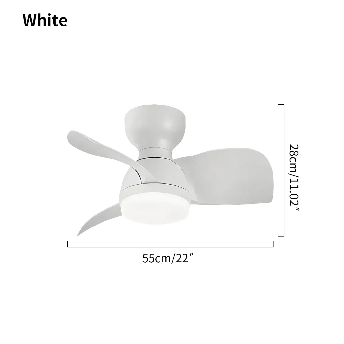 Small Flush Mount Ceiling Fan with Light | Desfino