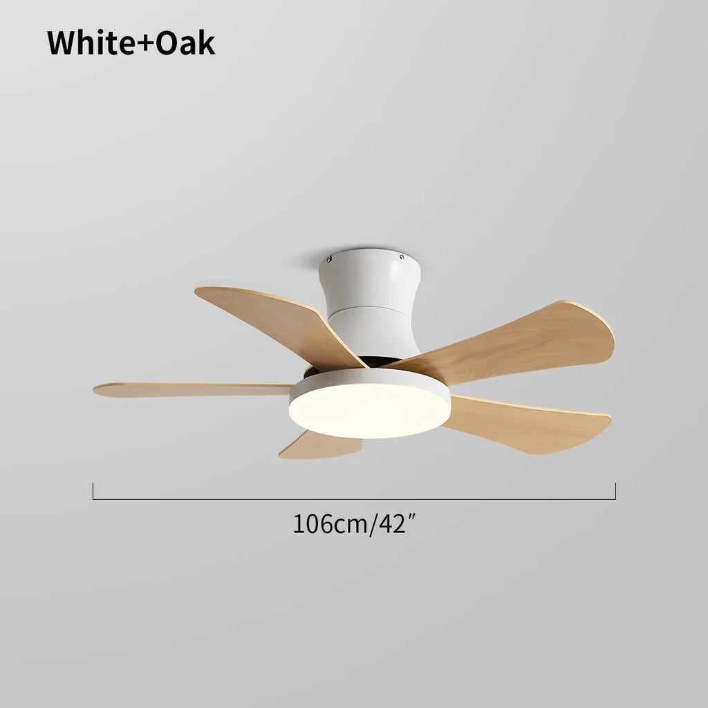 Skandinavischer Deckenventilator mit niedrigem Profil und Licht | Desfino