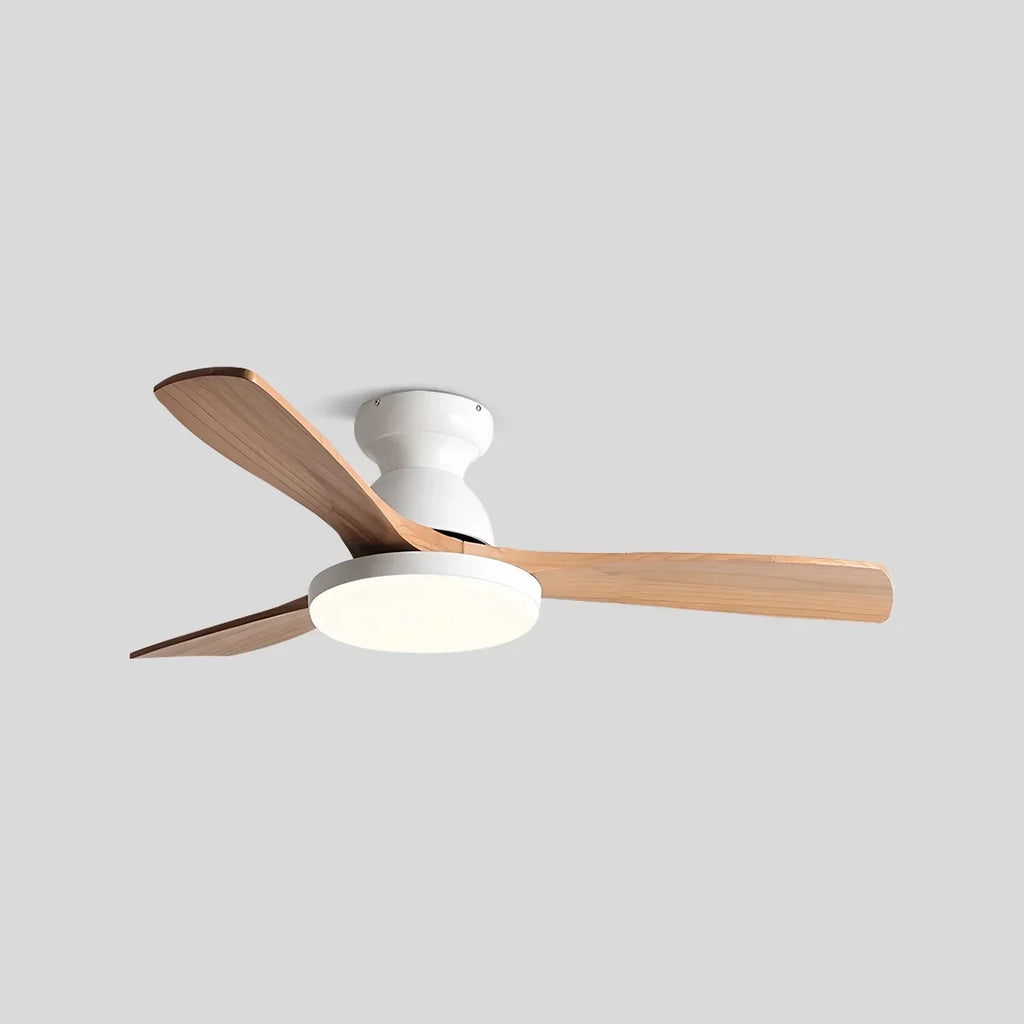 Vintage 3-leaf Wood Ceiling Fan Lamp | Desfino