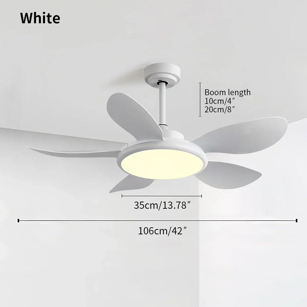 Deckenventilator mit 5 Holzflügeln und Licht fürs Wohnzimmer | Desfino