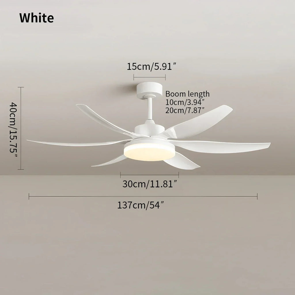 Nordischer LED-Deckenventilator mit 6 Flügeln und Licht | Desfino