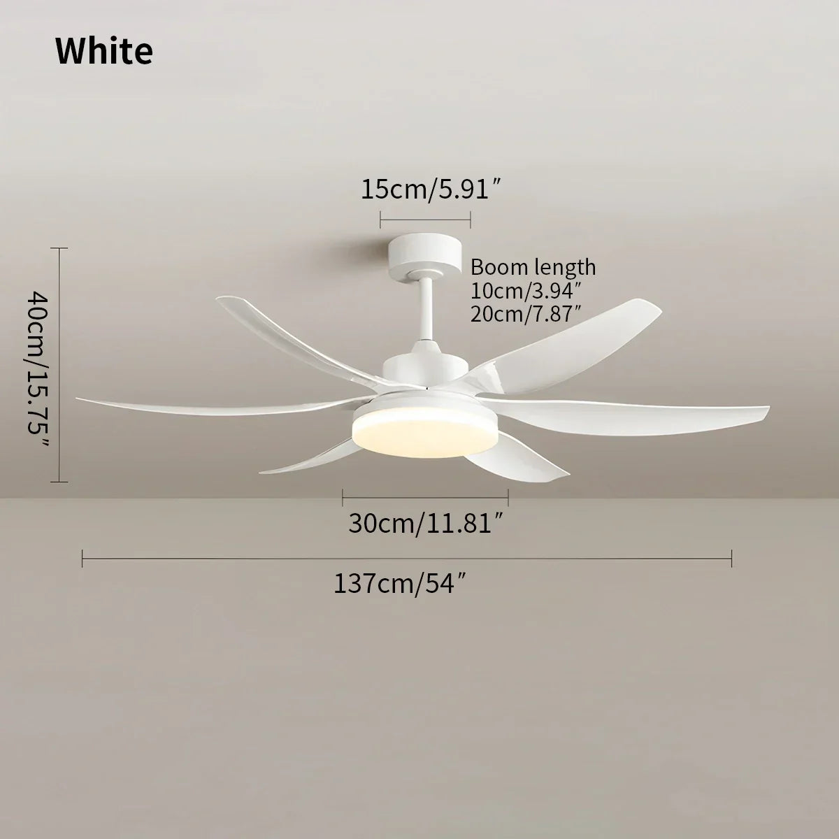 Nordischer LED-Deckenventilator mit 6 Flügeln und Licht | Desfino