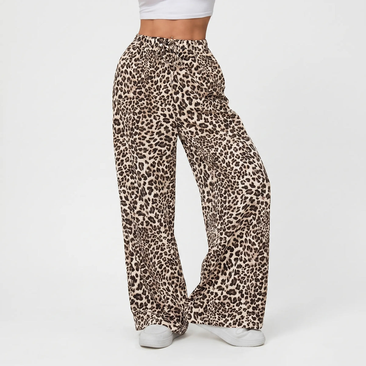 Pantaloni Teresa a gamba larga con stampa leopardata - Vestibilità comoda per tutti i giorni | Desfino