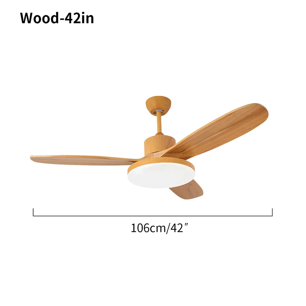 3 Wood Blade Ceiling Fan with Light | Desfino