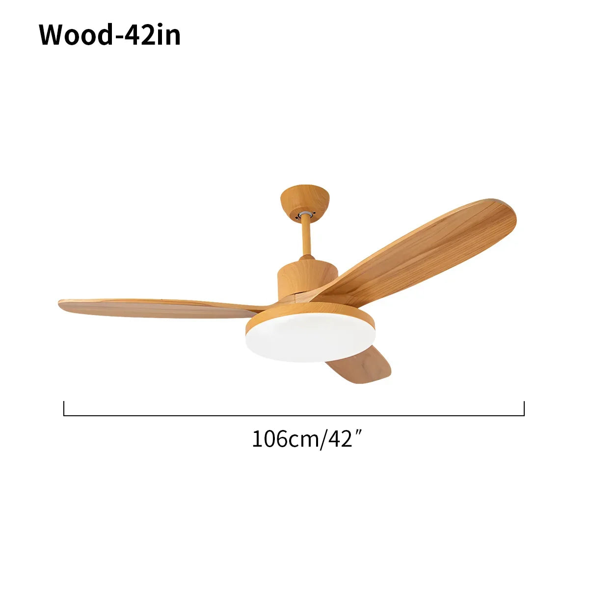 3 Wood Blade Ceiling Fan with Light | Desfino