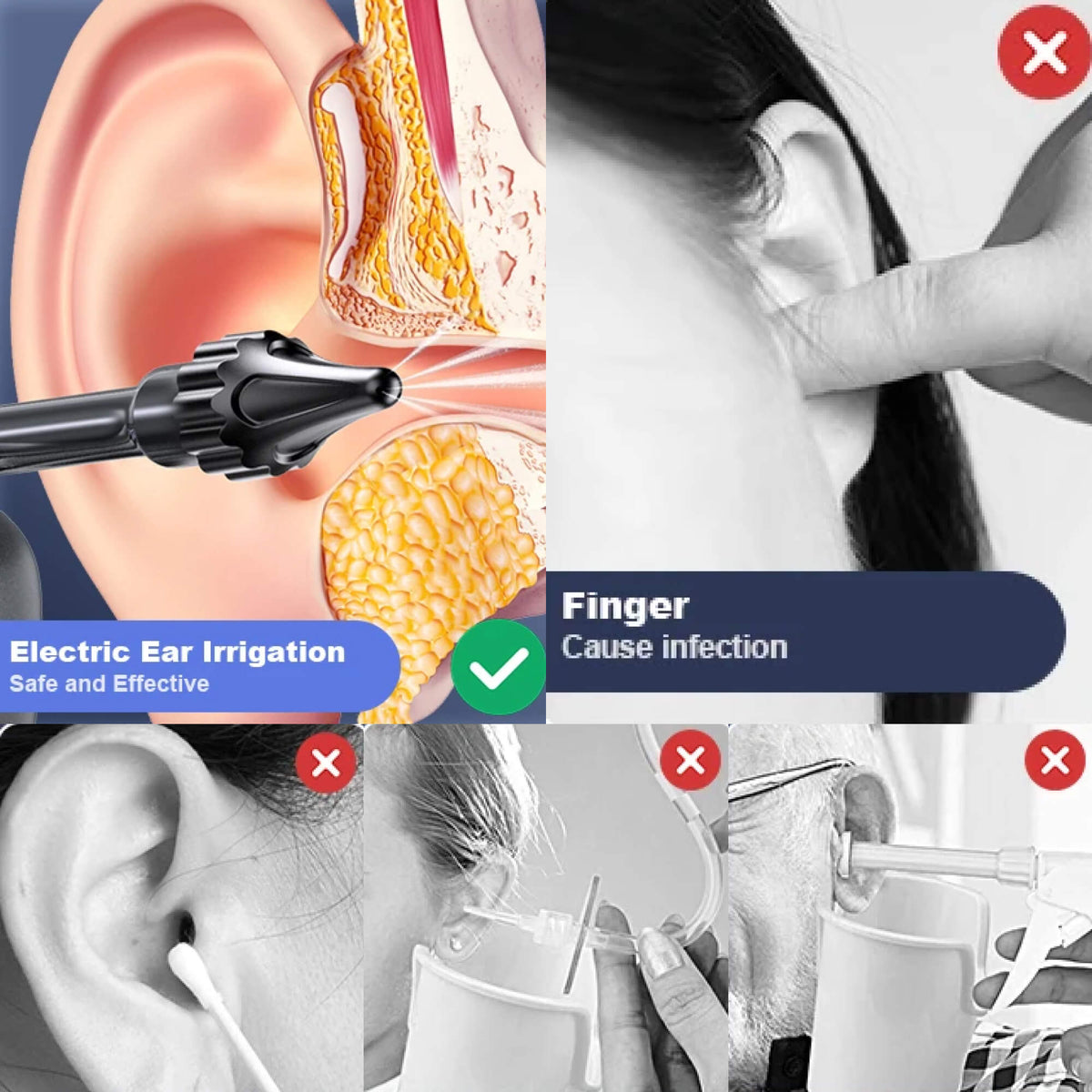 VeraFlow Pro Ohrspülgerät — Ohrenschmalzspülung mit dreifachem Wasserstrahl - Desfino