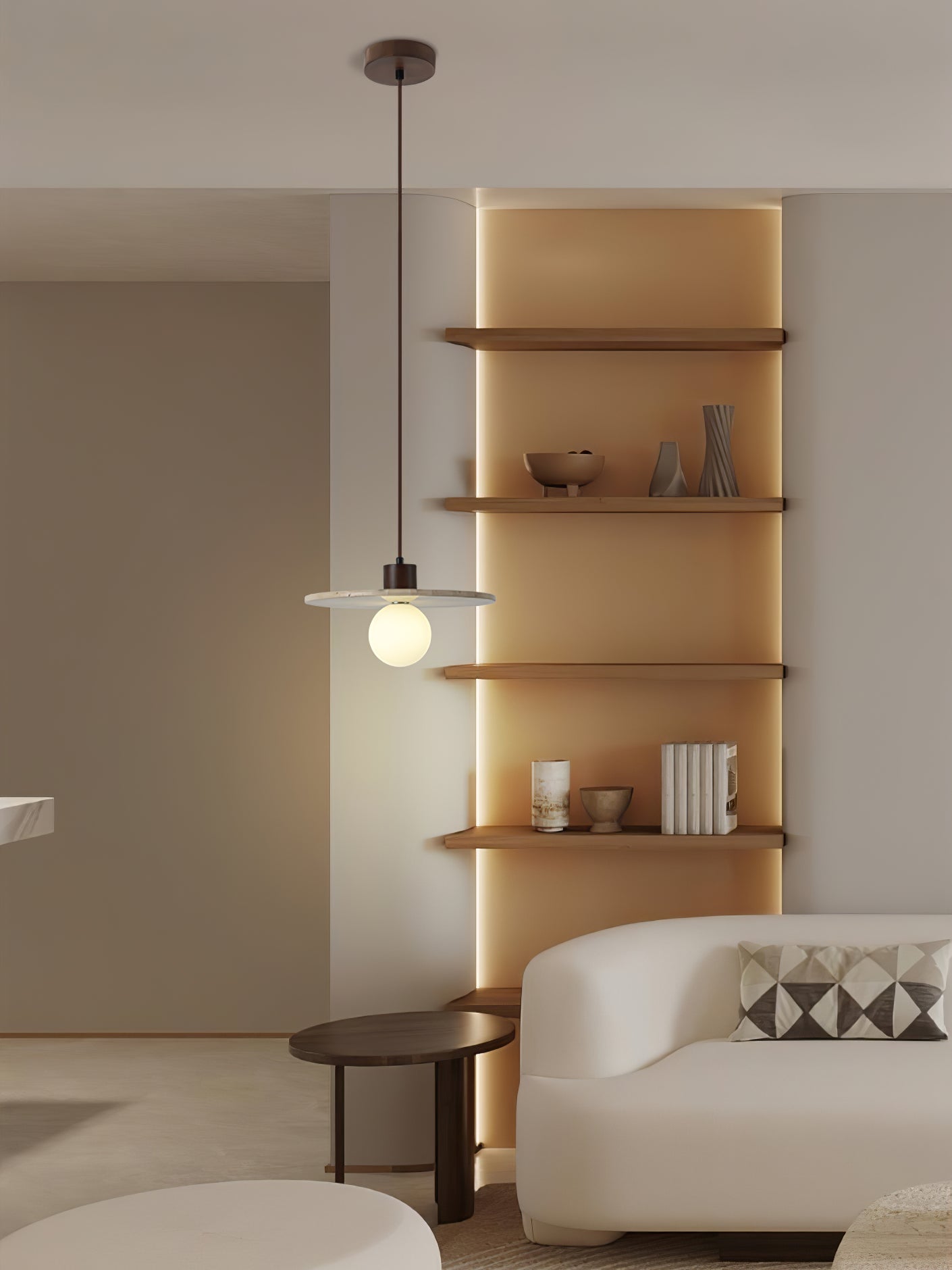 Travertine Pendant Lamp for Dining Area | Desfino