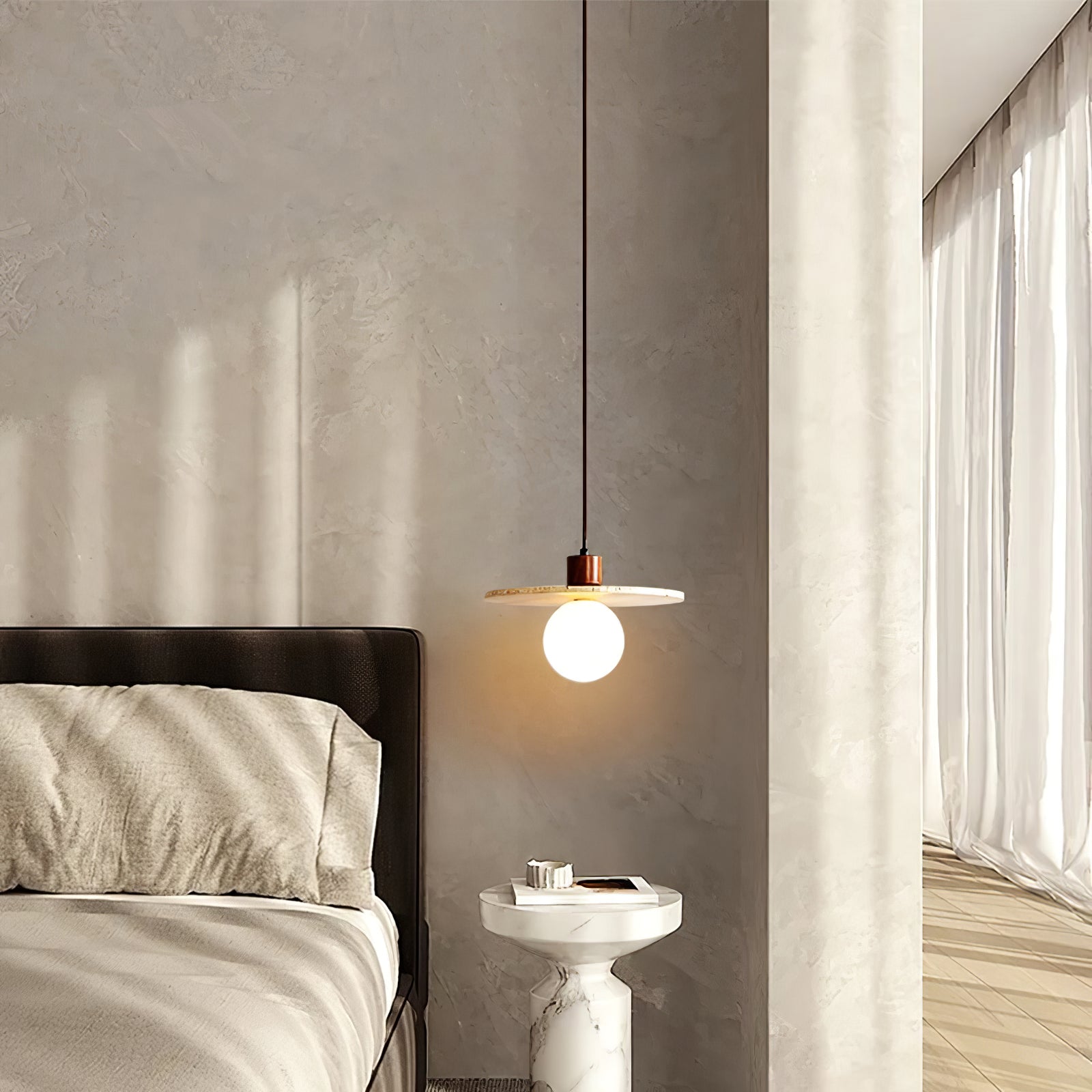 Travertine Pendant Lamp for Dining Area | Desfino