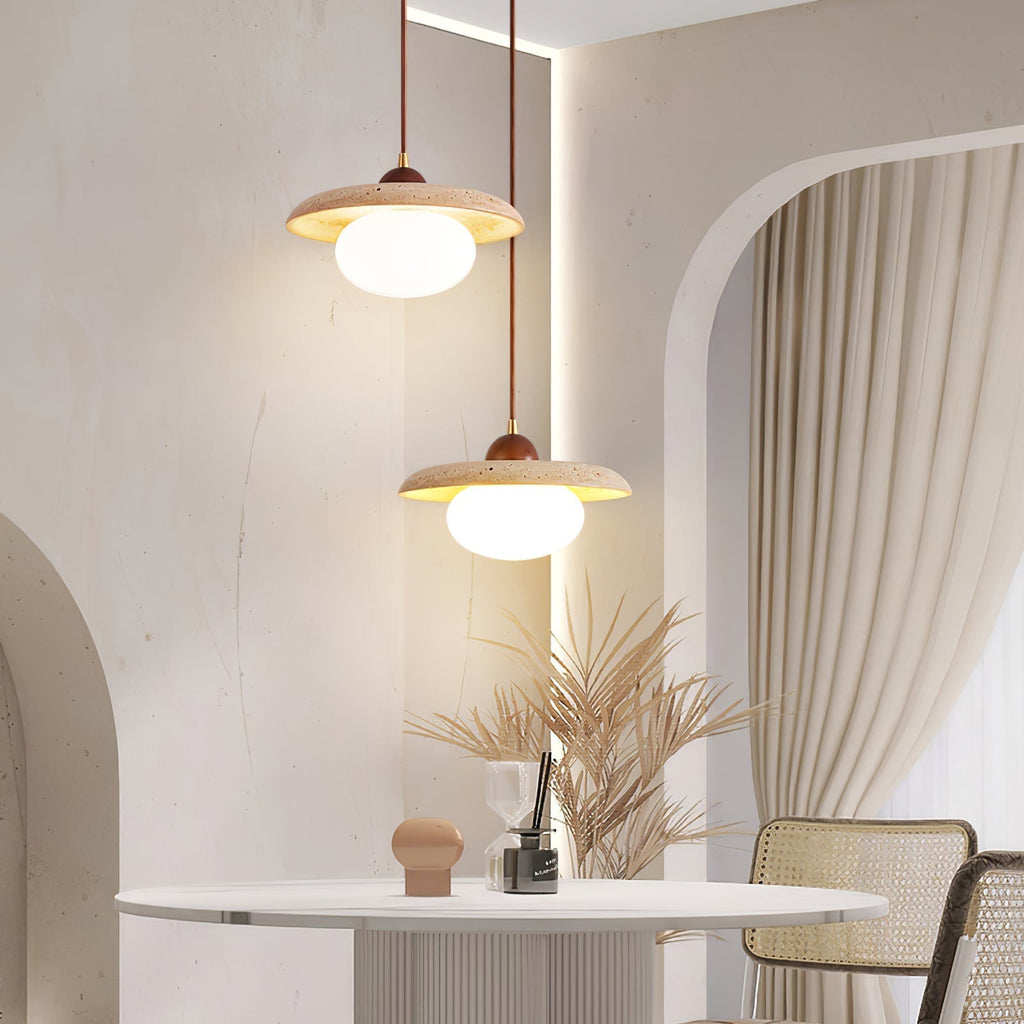 Travertine Pendant Lamp for Dining Area | Desfino