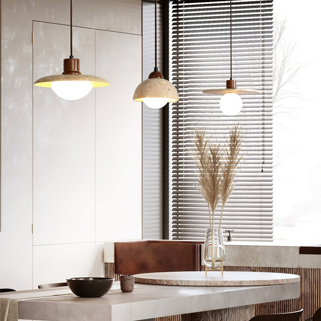 Travertine Pendant Lamp for Dining Area | Desfino