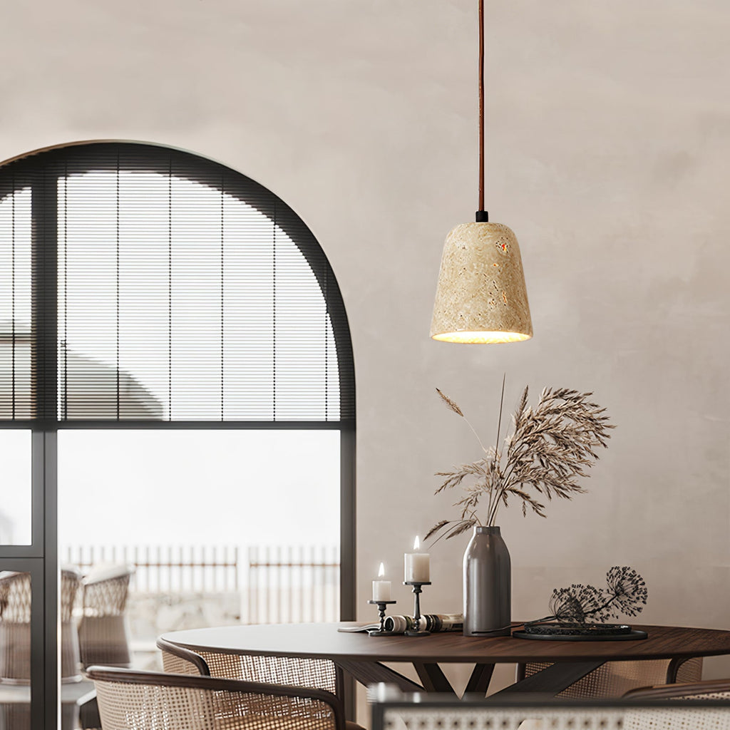 Travertine Pendant Lamp for Dining Area | Desfino
