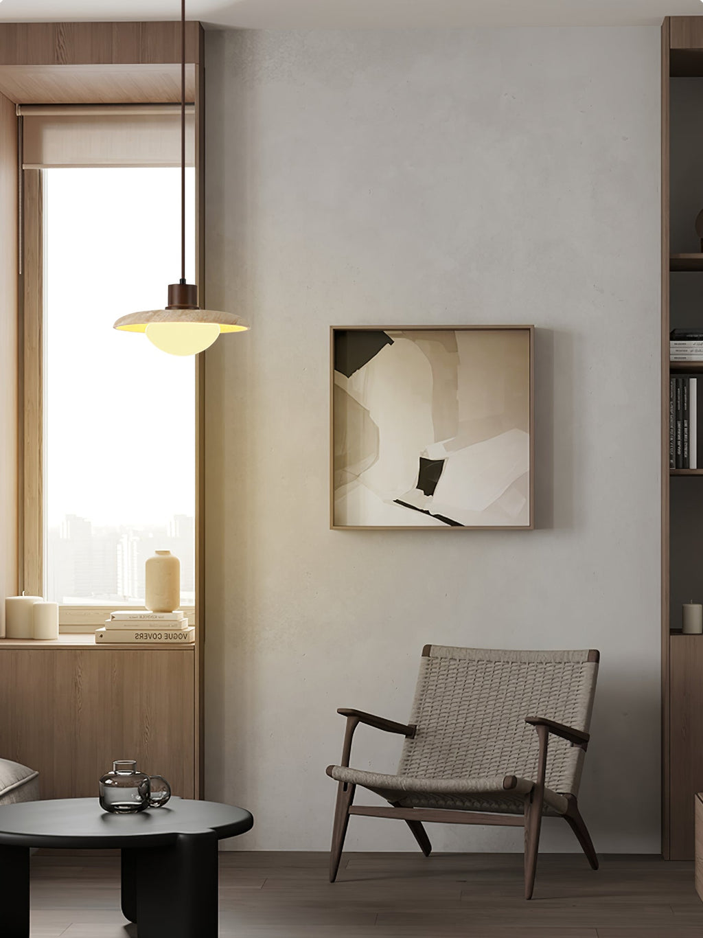 Travertine Pendant Lamp for Dining Area | Desfino