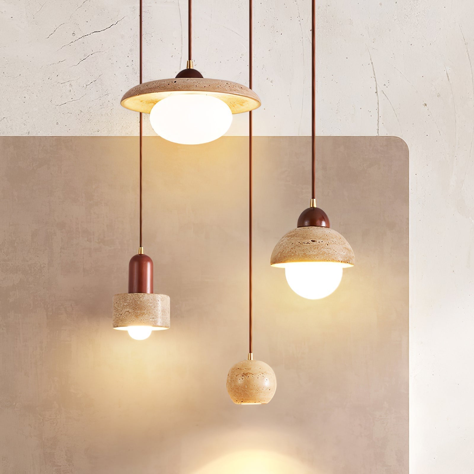 Travertine Pendant Lamp for Dining Area | Desfino
