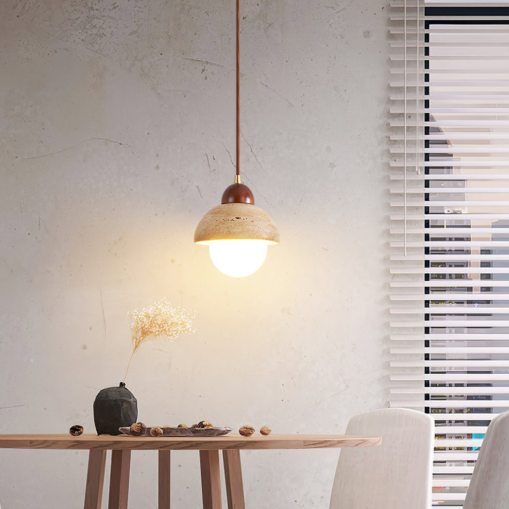 Travertine Pendant Lamp for Dining Area | Desfino