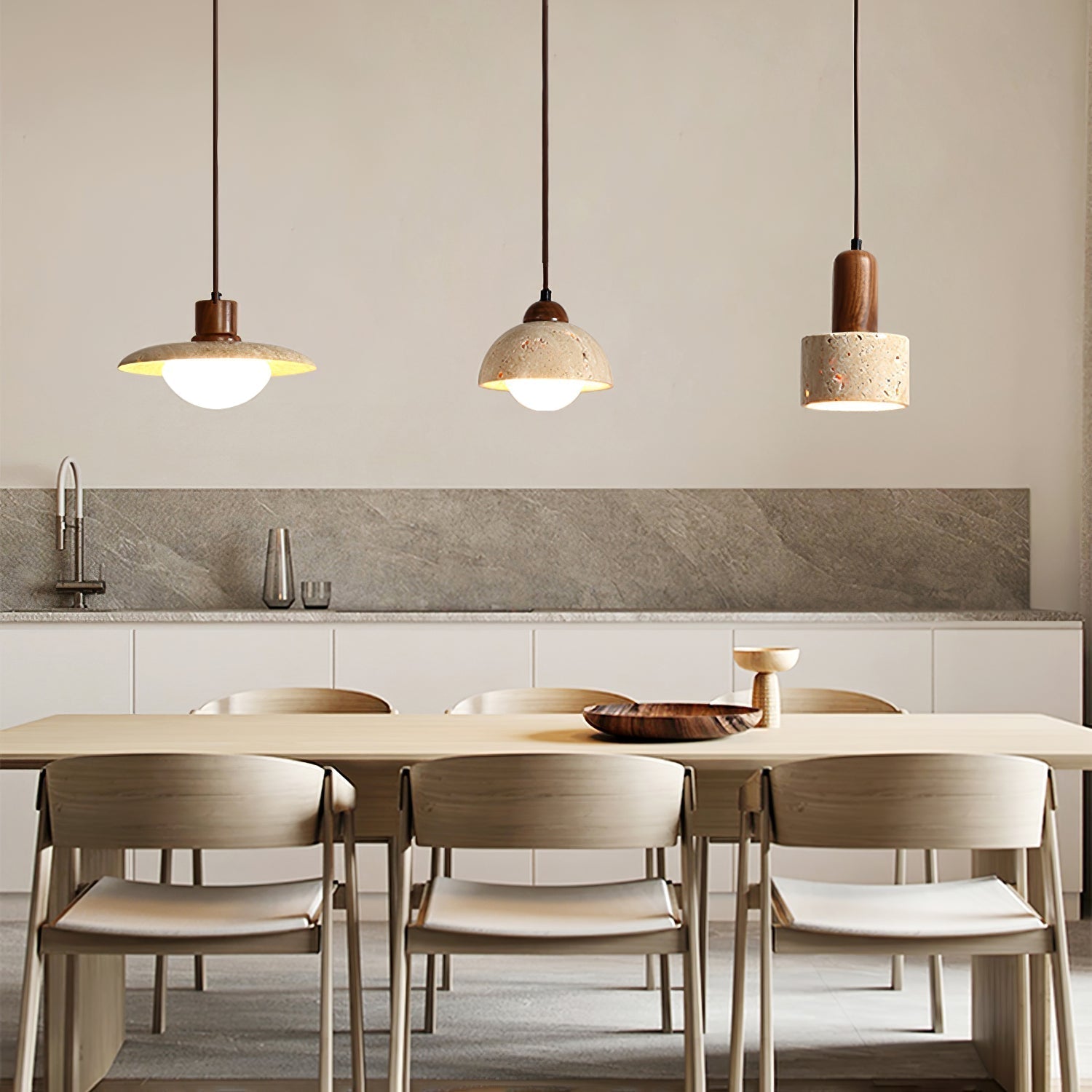 Travertine Pendant Lamp for Dining Area | Desfino