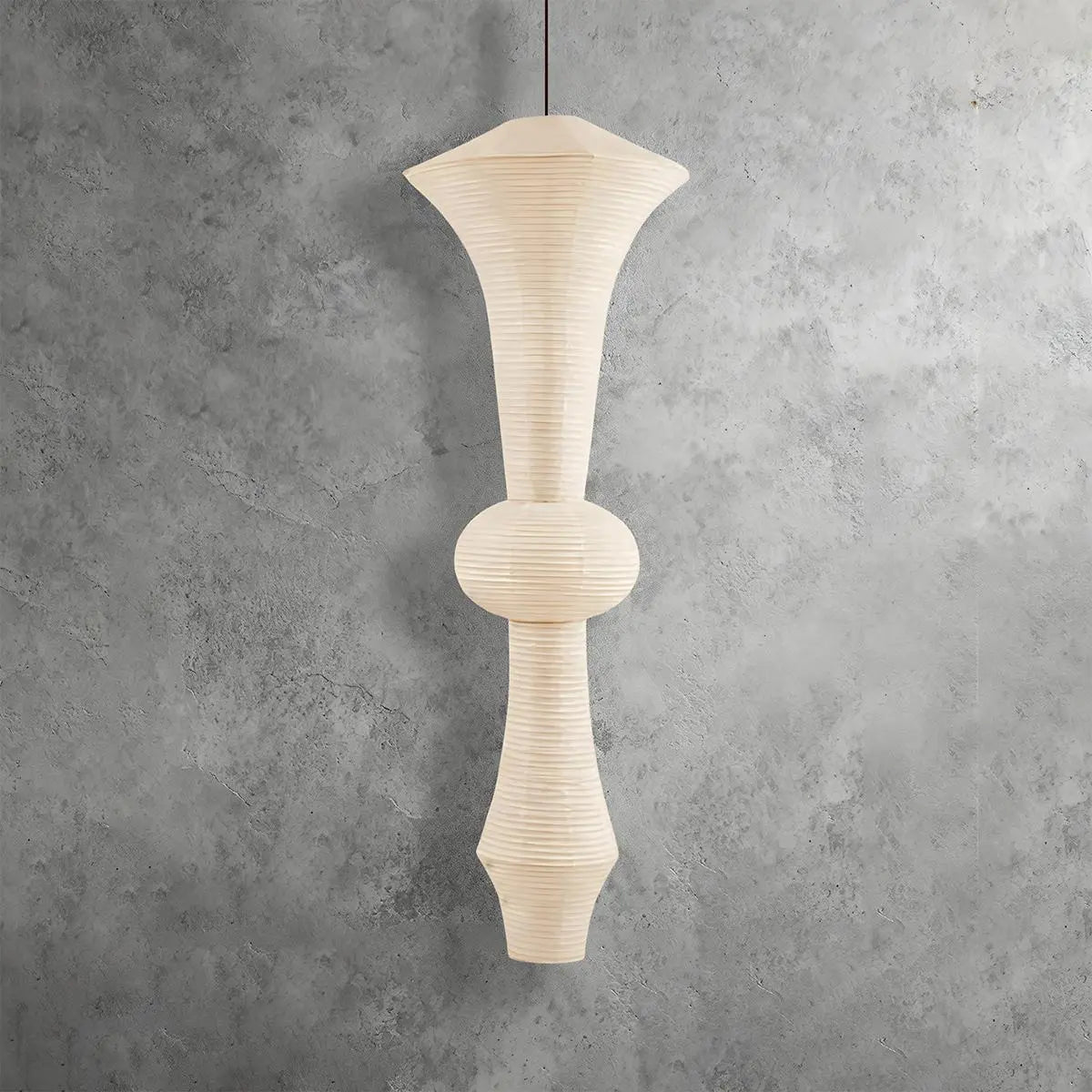 Washi Paper Corner Pendant Light for High Ceilings | Desfino