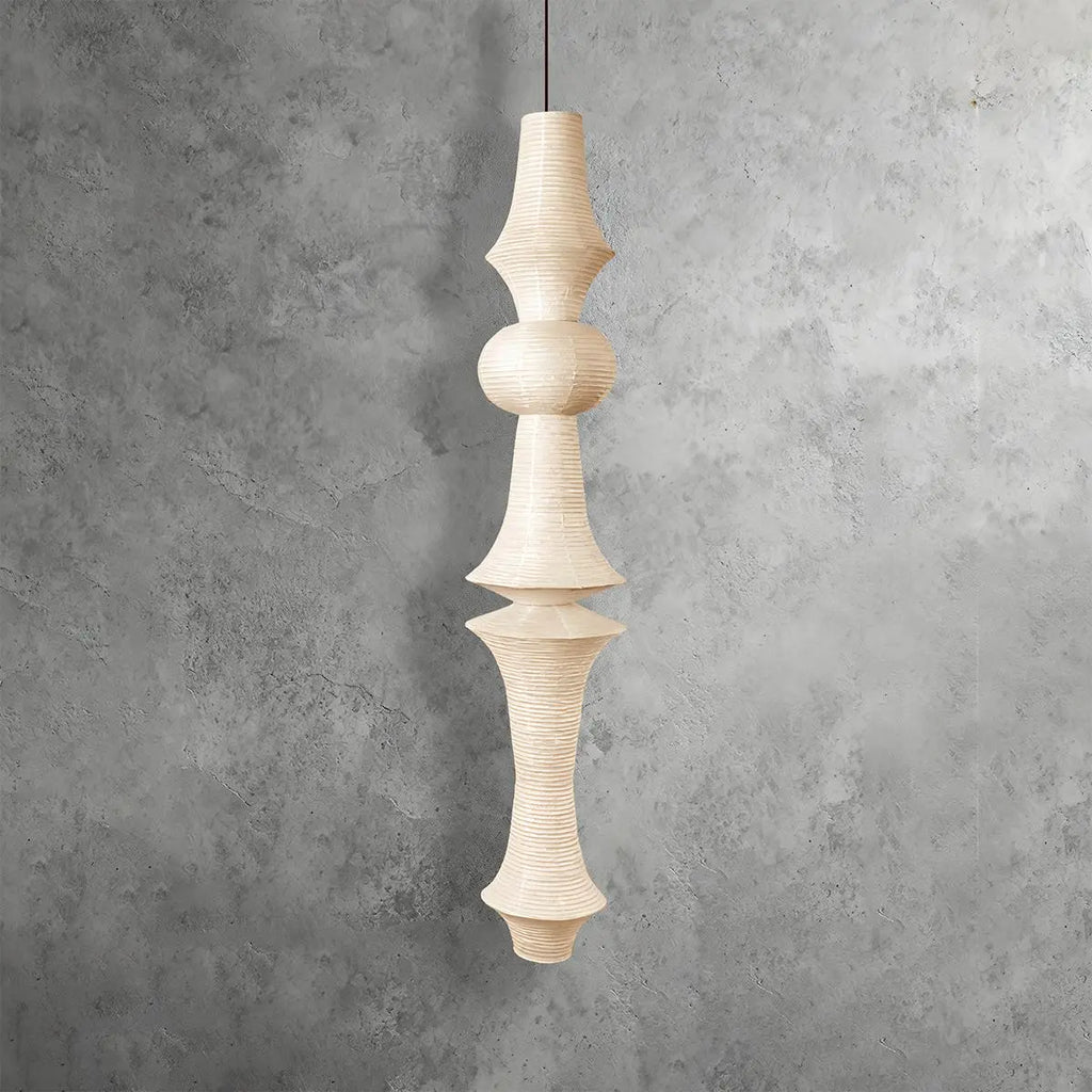 Washi Paper Corner Pendant Light for High Ceilings | Desfino