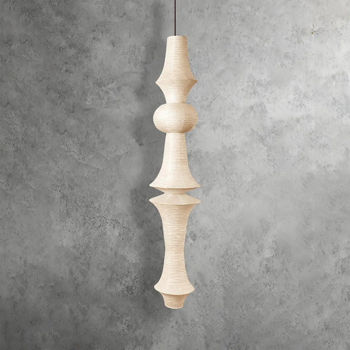 Washi Paper Corner Pendant Light for High Ceilings | Desfino