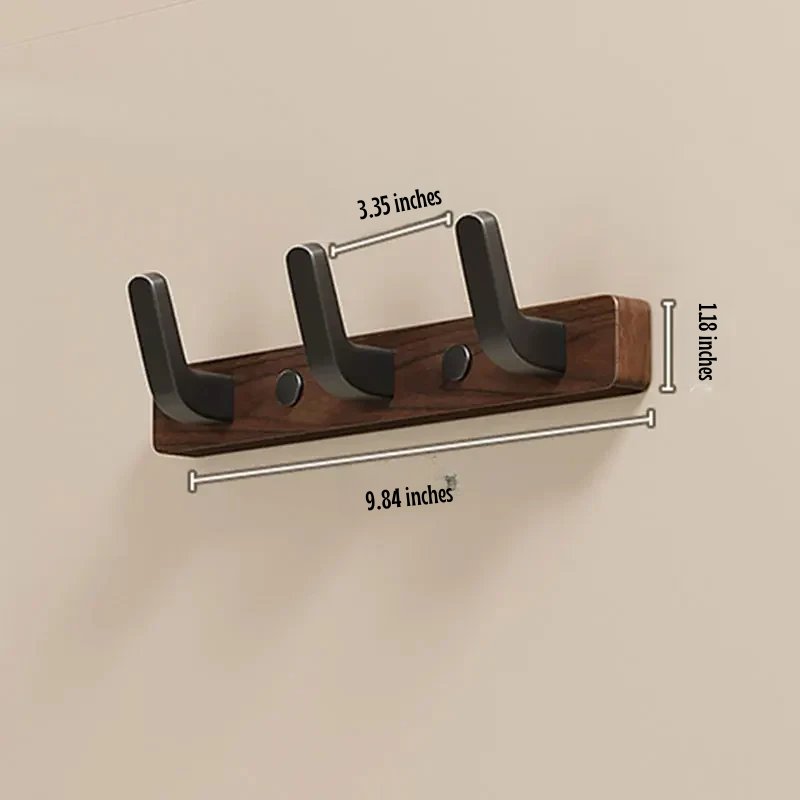 Minimalist Wall-Mounted Coat Hook with Wood & Metal Coat Holder