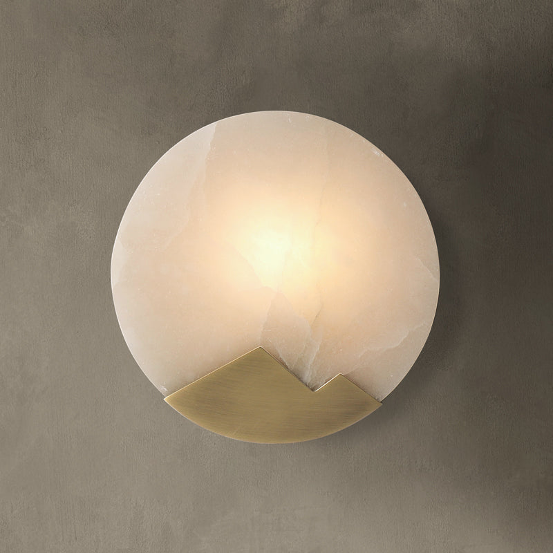 Applique LED in marmo Luma — design nordico minimalista, paralume rotondo | Desfino