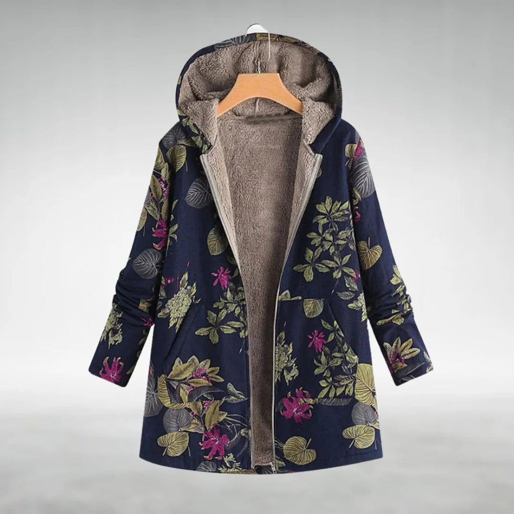 LyraBloom 碎花连帽外套 — 舒适百搭的日常休闲风格 - Desfino