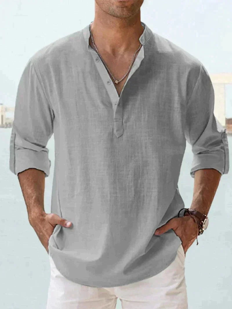 Chemise en lin Erick pour hommes — Chemise légère boutonnée pour l'été - Desfino