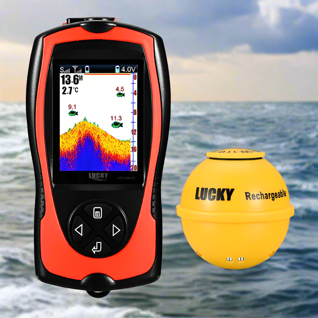 MarinScout vezeték nélküli halradar — mélység- és vízhőmérséklet-kijelző | Desfino