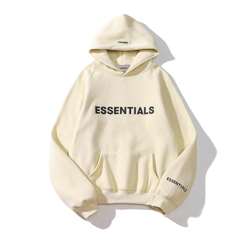 Fear of God Essentials Hoodie — 100 % Baumwolle, lockere Passform, Kängurutasche - Desfino
