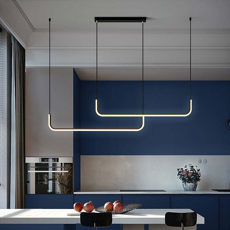 Lampa wisząca LED EdgeGlow — nowoczesna konstrukcja z metalu i silikonu - Desfino