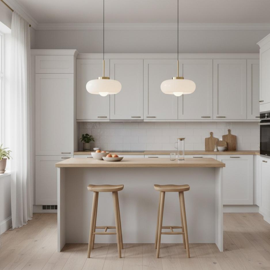 Havelo N51 Round Glass Pendant Light — Balanced Bauhaus Shade
