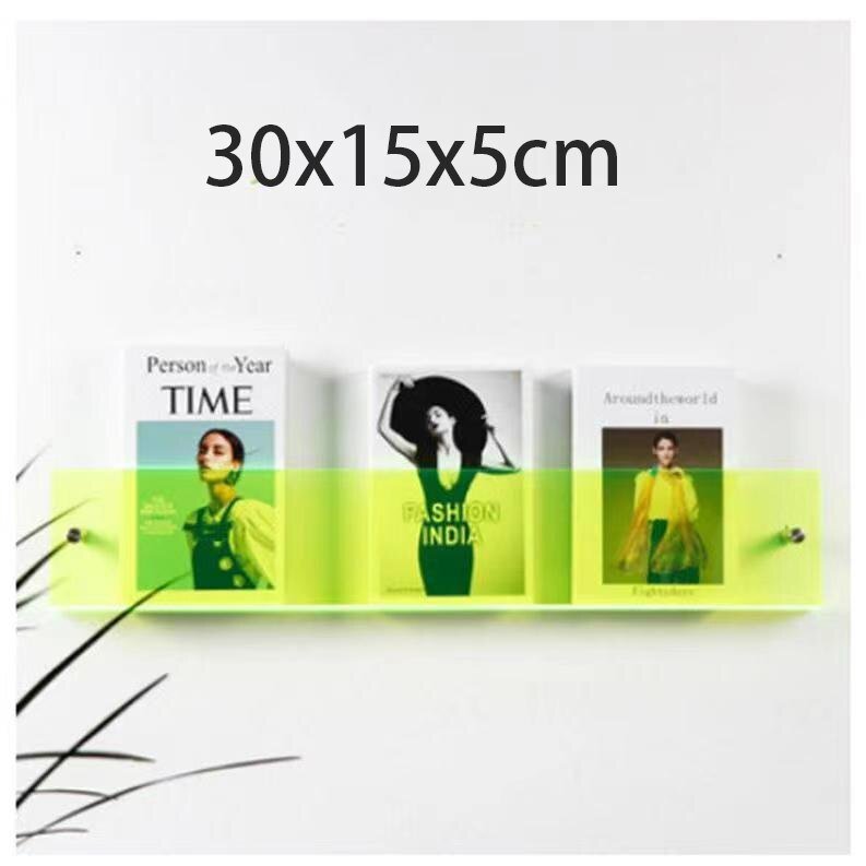 Floating Acrylic Wall Magazine Holder — 12 Color Options