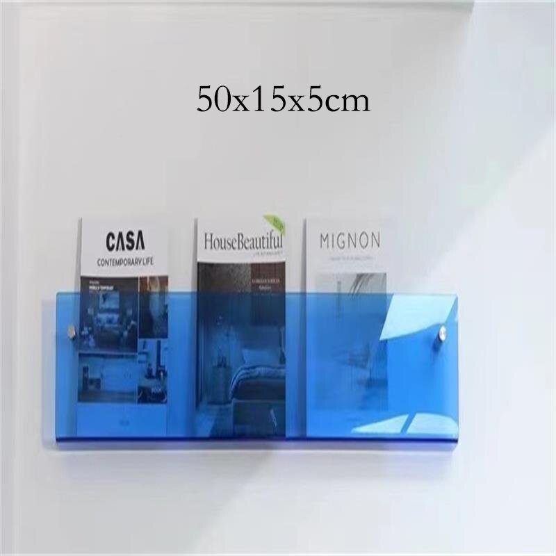 Floating Acrylic Wall Magazine Holder — 12 Color Options