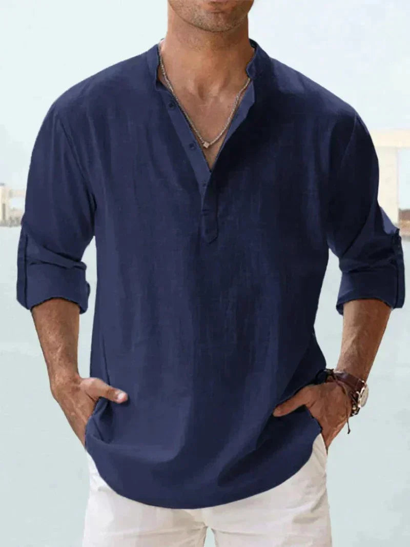 Camicia leggera in lino da uomo Erick — silhouette casual e traspirante